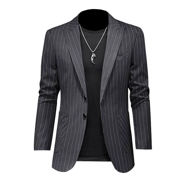 men's suits & blazers for men fashion casual black strips blazer gentlmen coat business suit jacket slim fit outwear 2021, White;black
men's suits & blazers for men fashion casual black strips blazer gentlmen coat business suit jacket slim fit outwear 2021, White;black