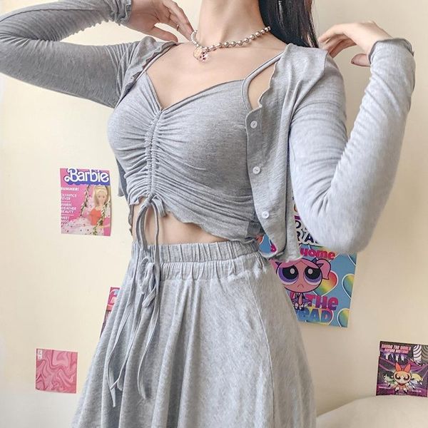 autumn and winter fashion women's sling cropped small vest three-piece suit high waist skirt casual women skirts, Black
autumn and winter fashion women's sling cropped small vest three-piece suit high waist skirt casual women skirts, Black
