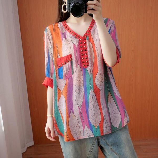 women's t-shirt women summer cotton casual t-shirts arrival 2021 vintage style v-neck rivet loose female short sleeve tees s4039, White
women's t-shirt women summer cotton casual t-shirts arrival 2021 vintage style v-neck rivet loose female short sleeve tees s4039, White