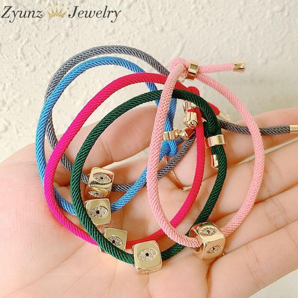 charm bracelets 10pcs, gold color cz paved eye dice beads cord thread string rope women jewelry, Golden;silver
charm bracelets 10pcs, gold color cz paved eye dice beads cord thread string rope women jewelry, Golden;silver