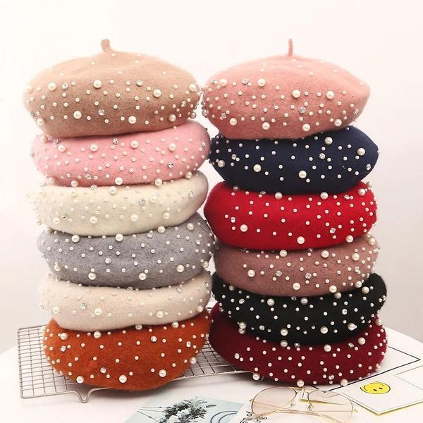 beanies pearl beret hat for women cashmere winter retro french black red artist flat fashion yellow lady vintage cap
beanies pearl beret hat for women cashmere winter retro french black red artist flat fashion yellow lady vintage cap