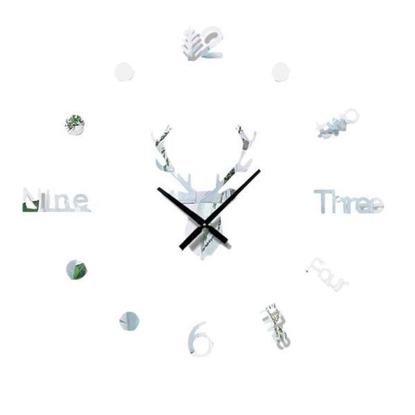 mirror wall clock frameless sticker mute for home decor gift clocks