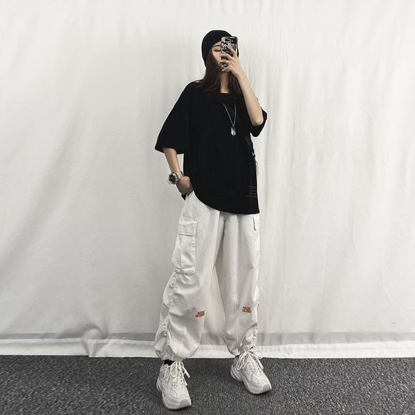 japanese streetwear cargo pants women harajuku white wide leg hippie loose high waist casual trousers oversize women's & capris, Black;white
japanese streetwear cargo pants women harajuku white wide leg hippie loose high waist casual trousers oversize women's & capris, Black;white