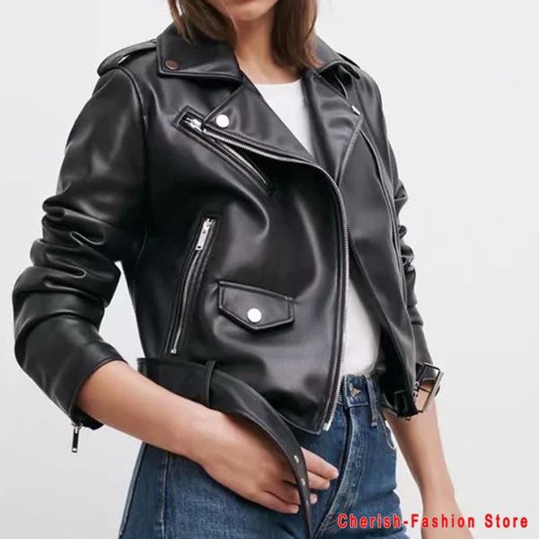 women's leather & faux pu jacket women loose sashes casual biker jackets outwear female bf style black coat
women's leather & faux pu jacket women loose sashes casual biker jackets outwear female bf style black coat