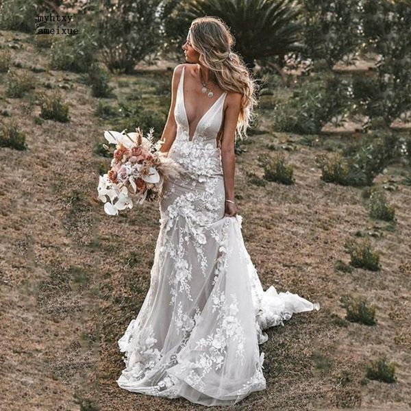 other wedding dresses vintage mermaid 2021 v-neck backless lace appliques 3d flowers country bridal gown plus size custom made, White
other wedding dresses vintage mermaid 2021 v-neck backless lace appliques 3d flowers country bridal gown plus size custom made, White
