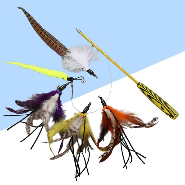 cat toys retractable interactive feather teaser wand with 5 refills feathers catcher for cats kitty
cat toys retractable interactive feather teaser wand with 5 refills feathers catcher for cats kitty