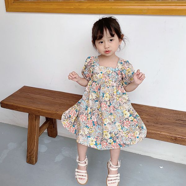 children's summer retro floral dress cross halter girls short-sleeved princess clothes 210515, Red;yellow
children's summer retro floral dress cross halter girls short-sleeved princess clothes 210515, Red;yellow