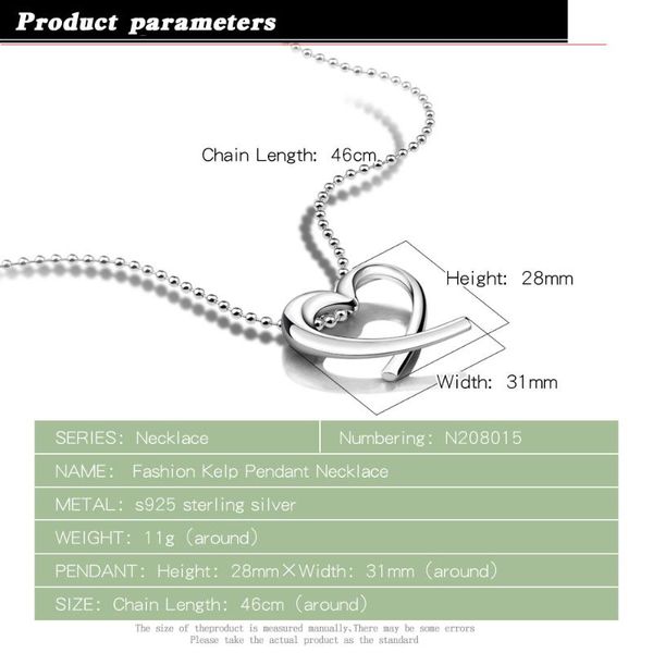 women's heart-shaped pendant necklace 100% solid sterling silver s925 original fashion jewelry classic gifts for men and women chains
women's heart-shaped pendant necklace 100% solid sterling silver s925 original fashion jewelry classic gifts for men and women chains
