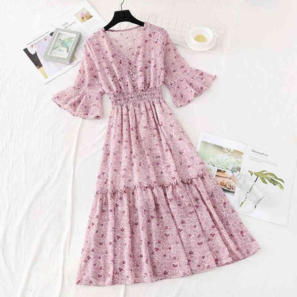 dresses women summer korean fashion vintage floral print chiffon midi ladies ruffles elegant es sweet clothes, Black;gray
dresses women summer korean fashion vintage floral print chiffon midi ladies ruffles elegant es sweet clothes, Black;gray
