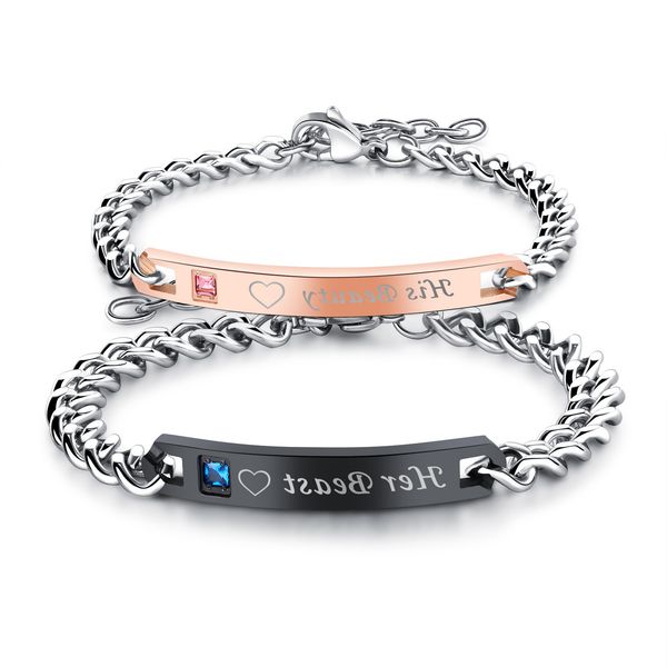 valentine's day gift lovers bracelet creative titanium steel lovers jewelry personalized lettering gifts, Golden;silver
valentine's day gift lovers bracelet creative titanium steel lovers jewelry personalized lettering gifts, Golden;silver