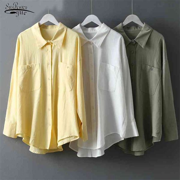 korean casual elegant women and blouse shirt solid button loose chic long sleeve shirts 10109 210421, White
korean casual elegant women and blouse shirt solid button loose chic long sleeve shirts 10109 210421, White