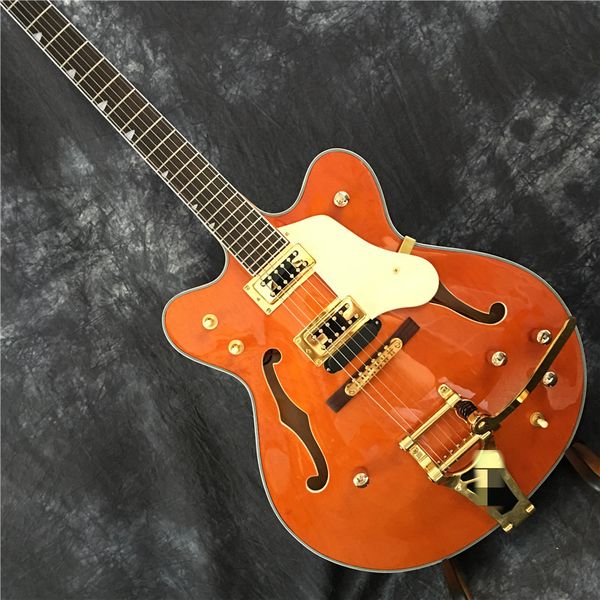 yellow double f hole guitar jazz electricr high sound quality, factory direct sales
yellow double f hole guitar jazz electricr high sound quality, factory direct sales
