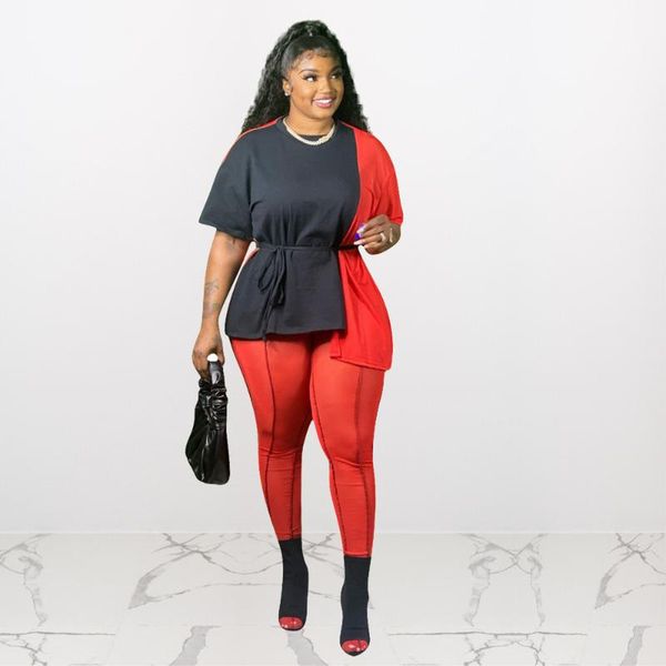 plus size tracksuits xl-4xl color match 2 piece matching set short sleeve irregular t-shirt pencil sweatpant harajuku loungewear suits, Black
plus size tracksuits xl-4xl color match 2 piece matching set short sleeve irregular t-shirt pencil sweatpant harajuku loungewear suits, Black