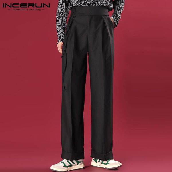 men's pants incerun korean style pantalons high waist loose straight all-match simple solid comfortable wide-leg trousers s-5xl, Black
men's pants incerun korean style pantalons high waist loose straight all-match simple solid comfortable wide-leg trousers s-5xl, Black