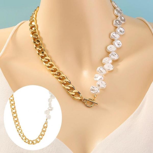 chains hip-hop women exaggerated multilayer dual color asymmetric faux pearl joker chain metal necklace temperament clavicle, Silver
chains hip-hop women exaggerated multilayer dual color asymmetric faux pearl joker chain metal necklace temperament clavicle, Silver