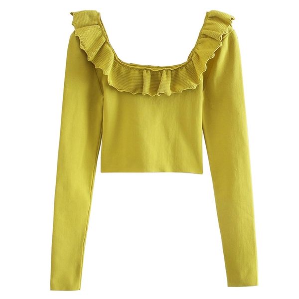 summer women solid short sweaters cascading ruffle long sleeve high elasticity female elegant slim street sweater clothes 210513, White;black
summer women solid short sweaters cascading ruffle long sleeve high elasticity female elegant slim street sweater clothes 210513, White;black