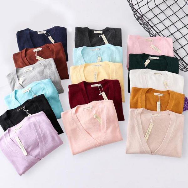 women's knits & tees causal v-neck knitted women sweater ladies winter autumn fashion korean long sleeve solid cardigan slim warm soft, White
women's knits & tees causal v-neck knitted women sweater ladies winter autumn fashion korean long sleeve solid cardigan slim warm soft, White