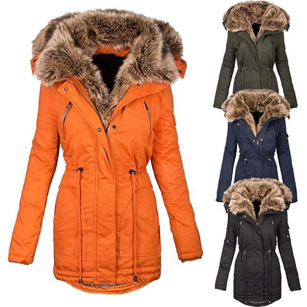 women's down & parkas lugentolo winter coat women hooded plus size fur collar full sleeve slim thick warm zipper solid long jacket, Black
women's down & parkas lugentolo winter coat women hooded plus size fur collar full sleeve slim thick warm zipper solid long jacket, Black