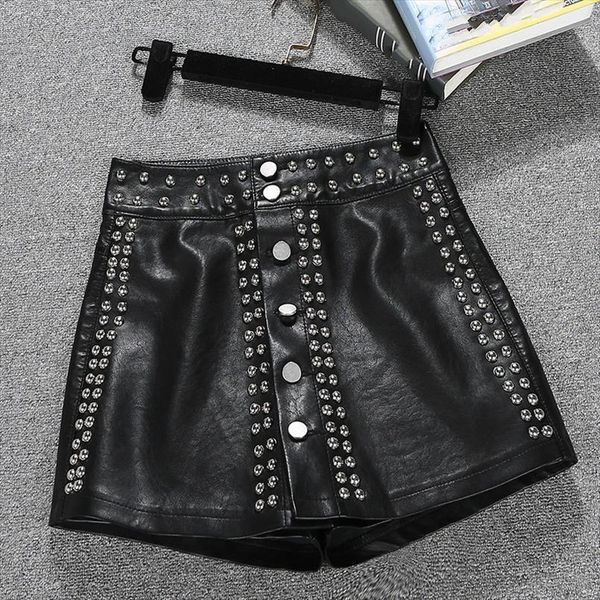 autumn summer rivet leather women shorts black high waist a shaped slim loose outerwear fashion rc008, White;black
autumn summer rivet leather women shorts black high waist a shaped slim loose outerwear fashion rc008, White;black