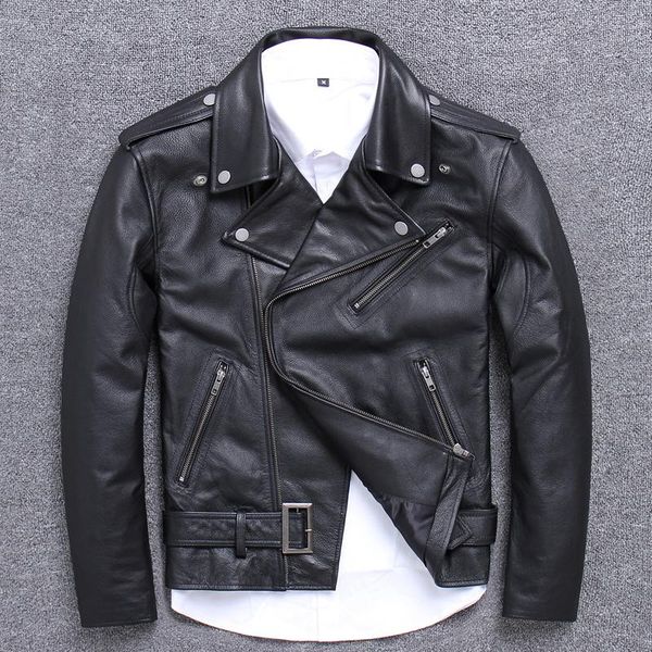 men's leather & faux halley genuine clothing male locomotive oblique zipper head layer cowhide jacket self-cultivation short vintage, Black
men's leather & faux halley genuine clothing male locomotive oblique zipper head layer cowhide jacket self-cultivation short vintage, Black