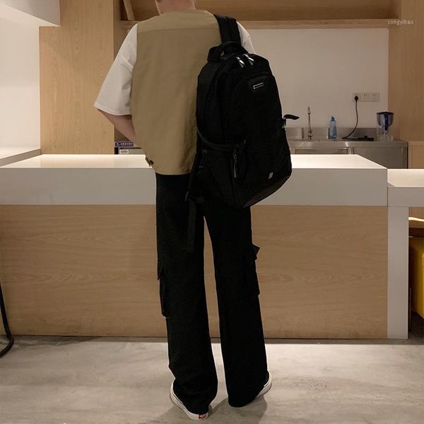 men's pants fall style japanese loose wide leg drape casual retro multi-pocket tooling mopping straight trousers for men and women, Black
men's pants fall style japanese loose wide leg drape casual retro multi-pocket tooling mopping straight trousers for men and women, Black