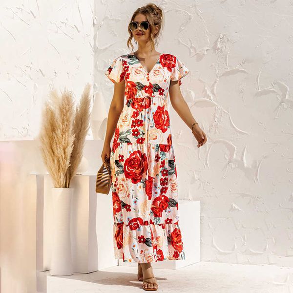 boho print v neck ruffle short sleeve dress women casual streetwear beach loose big swing bandage party elegant long dresses 210608, Black;gray
boho print v neck ruffle short sleeve dress women casual streetwear beach loose big swing bandage party elegant long dresses 210608, Black;gray