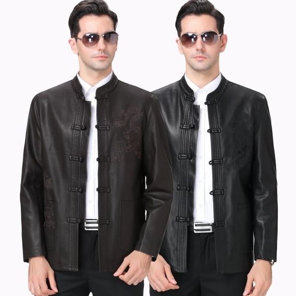 men's fur & faux stand up collar leather jacket plus fat size,chinese style leisure warm coat in autumn or winter, Black
men's fur & faux stand up collar leather jacket plus fat size,chinese style leisure warm coat in autumn or winter, Black