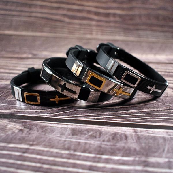 charm bracelets 10mm mens stainless steel siliconebelt watch band cross christian bracelet adjustable buckle clasp, Golden;silver
charm bracelets 10mm mens stainless steel siliconebelt watch band cross christian bracelet adjustable buckle clasp, Golden;silver