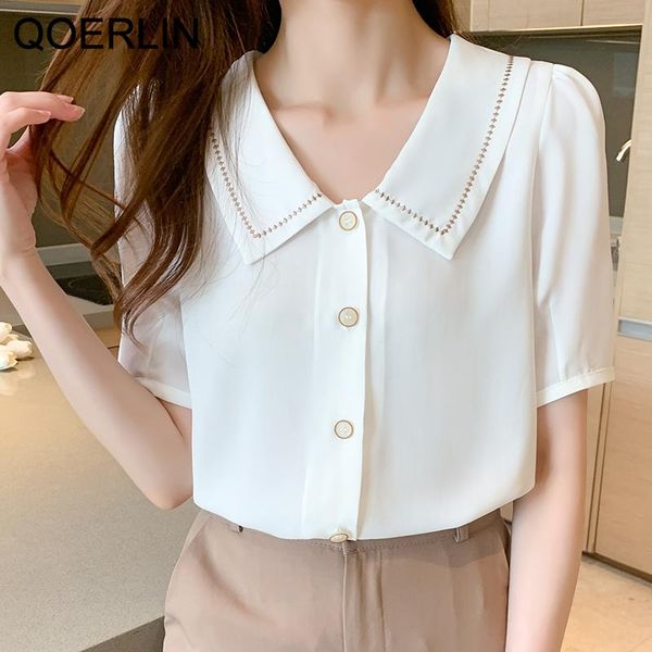 women's blouses & shirts qoerlin summer office lady chiffon shirt short sleeve turn-down collar white elegant chic single breasted blus
women's blouses & shirts qoerlin summer office lady chiffon shirt short sleeve turn-down collar white elegant chic single breasted blus