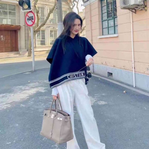 design letter hooded cape knitted 21 autumn new loose thin, versatile temperament and fashion trend, White
design letter hooded cape knitted 21 autumn new loose thin, versatile temperament and fashion trend, White
