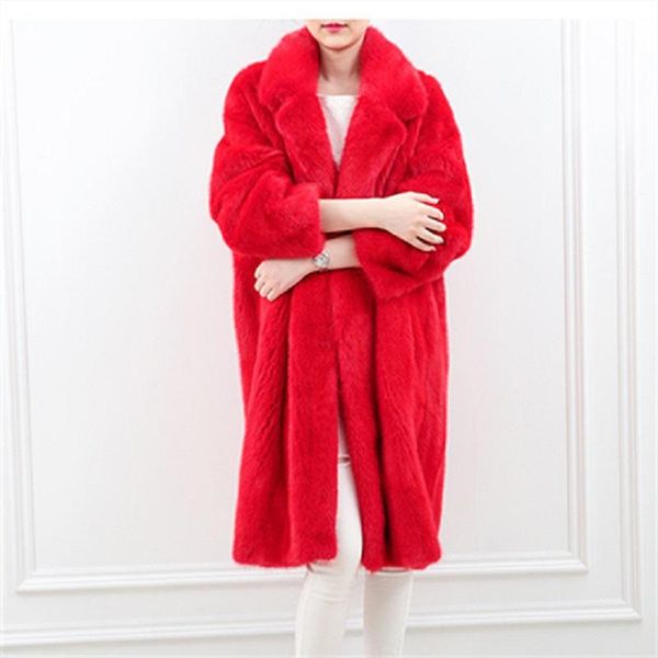women's fur & faux autumn and winter mink coat women long loose outerwear european american, Black
women's fur & faux autumn and winter mink coat women long loose outerwear european american, Black
