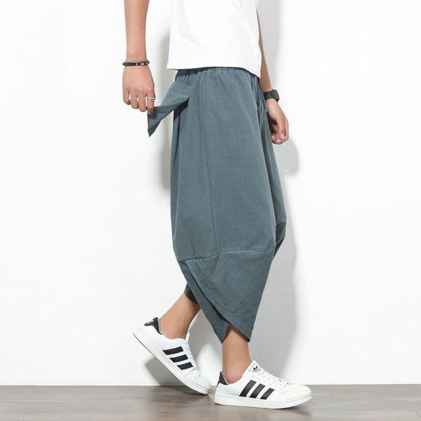 men summer cotton linen harem pants fashion baggy casual loose cropped drawstring male trousers streetwear men's, Black
men summer cotton linen harem pants fashion baggy casual loose cropped drawstring male trousers streetwear men's, Black