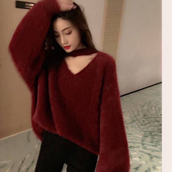 women's sweaters philosophy wonder 2021 winter solid casual fleece sweater sweet designer pullover female loose korean streetwear, White;black
women's sweaters philosophy wonder 2021 winter solid casual fleece sweater sweet designer pullover female loose korean streetwear, White;black