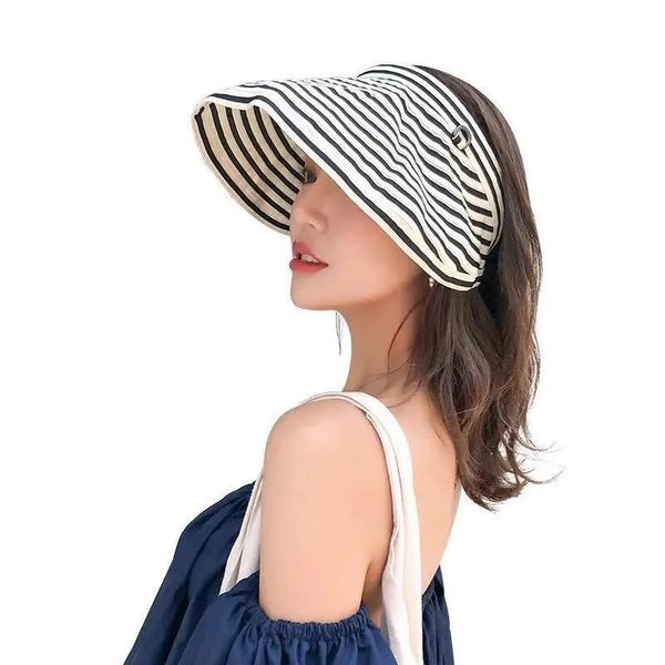 two ways wear sunshade hat stripe sport sun visor headband hats for women roll up wide brim beach summer foldable floppy outdoor, Black;white
two ways wear sunshade hat stripe sport sun visor headband hats for women roll up wide brim beach summer foldable floppy outdoor, Black;white