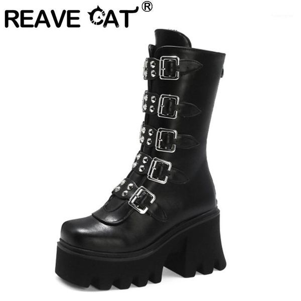 boots reave cat 2021 ladies mid-calf round toe 9cm heels platform belt buckle punk gothic cool breathable spring club a34021, Black
boots reave cat 2021 ladies mid-calf round toe 9cm heels platform belt buckle punk gothic cool breathable spring club a34021, Black