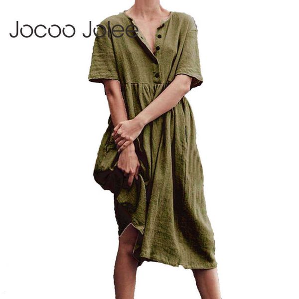 jocoo jolee women dress summer button short sleeve solid loose midi dress vintage cotton and linen minimalist straight dress 210619, Black;gray
jocoo jolee women dress summer button short sleeve solid loose midi dress vintage cotton and linen minimalist straight dress 210619, Black;gray