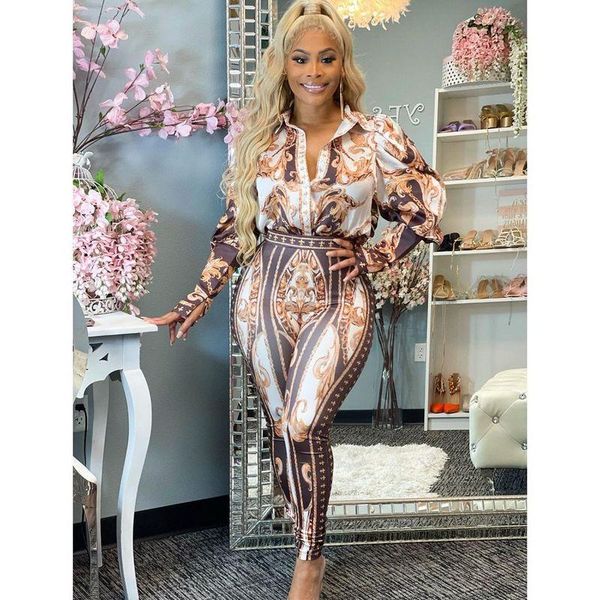 women's two piece pants spring /autumn 2021 commuter chiffon shirt suit leisure tight showing buttocks trend rich printed, White
women's two piece pants spring /autumn 2021 commuter chiffon shirt suit leisure tight showing buttocks trend rich printed, White