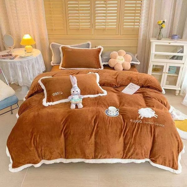 2021ugg milk veet embroidered pasted cloth thickened warm bed sheet four piece set group purchase
2021ugg milk veet embroidered pasted cloth thickened warm bed sheet four piece set group purchase