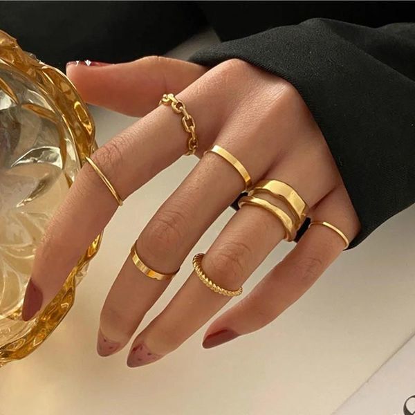 cluster rings awh punk irregular gold wide chain set for women fashion finger thin gift 2021 female jewelry party, Golden;silver
cluster rings awh punk irregular gold wide chain set for women fashion finger thin gift 2021 female jewelry party, Golden;silver