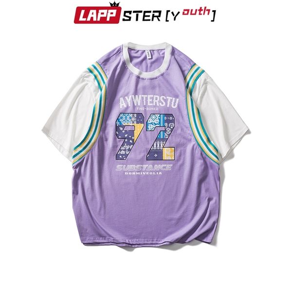 men striped patchwork harajuku cotton t-shirts summer mens japanese streetwear vintage tshirt male loose tee 210420, White;black
men striped patchwork harajuku cotton t-shirts summer mens japanese streetwear vintage tshirt male loose tee 210420, White;black