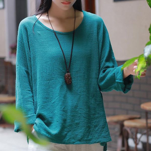 women's t-shirt women vintage t-shirts autumn 2021 cotton linen solid loose o-neck soft comfortably thin casual bottom rv392, White
women's t-shirt women vintage t-shirts autumn 2021 cotton linen solid loose o-neck soft comfortably thin casual bottom rv392, White