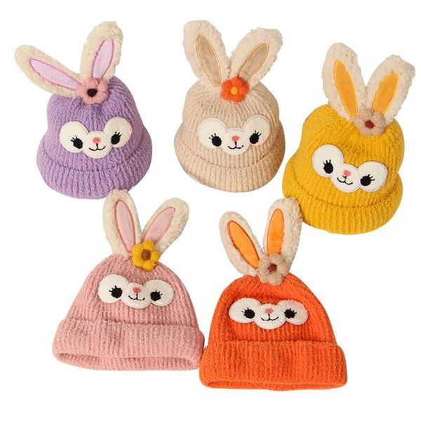 caps & hats 2021 cute cartoon baby hat winter toddler beanie cap infant bonnet knitted kids accessories 1-5 y, Yellow