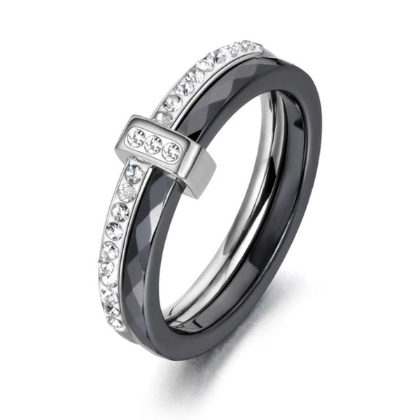 fashion black white ceramic crystal wedding ring for women girls rose gold stainless steel bohemia rings jewelry, Silver
fashion black white ceramic crystal wedding ring for women girls rose gold stainless steel bohemia rings jewelry, Silver