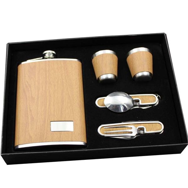 flask flagon 9 ounces of wine bottle, russian baijiu bottle and fork box