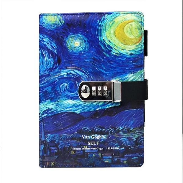 van gogh password lock notebook thicken the cover starry apricot blossom diary students secretly hand ledger notepads, Purple;pink
van gogh password lock notebook thicken the cover starry apricot blossom diary students secretly hand ledger notepads, Purple;pink
