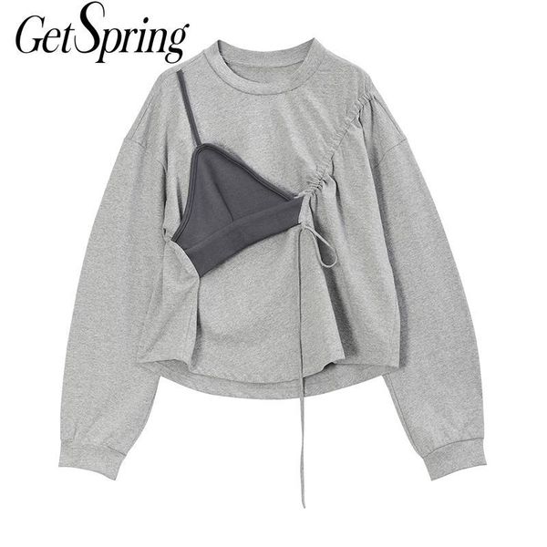 women's hoodies & sweatshirts getspring women hoodie patchwork color matching irregular sweatshirt coats asymmetry fake two casual wome, Black
women's hoodies & sweatshirts getspring women hoodie patchwork color matching irregular sweatshirt coats asymmetry fake two casual wome, Black