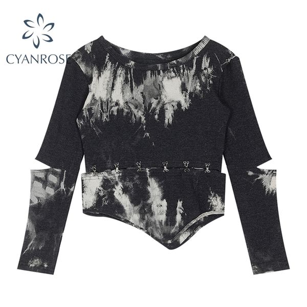 streetwear long sleeve split crop t shirt and women o neck pullover tie dye tees hem irregular retro patchwork mujer 210515, White
streetwear long sleeve split crop t shirt and women o neck pullover tie dye tees hem irregular retro patchwork mujer 210515, White