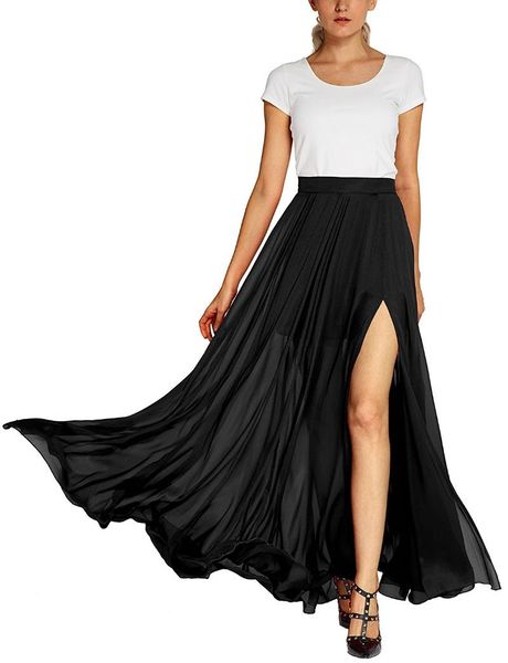 customize women's fashion solid color flowy split long maxi skirt ladies plus size a-line skirts, Black
customize women's fashion solid color flowy split long maxi skirt ladies plus size a-line skirts, Black
