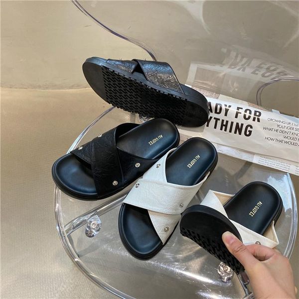 slippers monmoira mixed colors rivet metal decorated non-slip platform detachable summer vacation women sandals, Black
slippers monmoira mixed colors rivet metal decorated non-slip platform detachable summer vacation women sandals, Black
