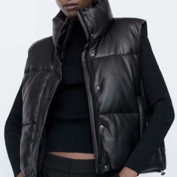 autumn winter black jacket sleeveless mandarin collar pocket elastic band trim adjustable waistcoat women cardigan pu coats y2k 210419, Black;white
autumn winter black jacket sleeveless mandarin collar pocket elastic band trim adjustable waistcoat women cardigan pu coats y2k 210419, Black;white